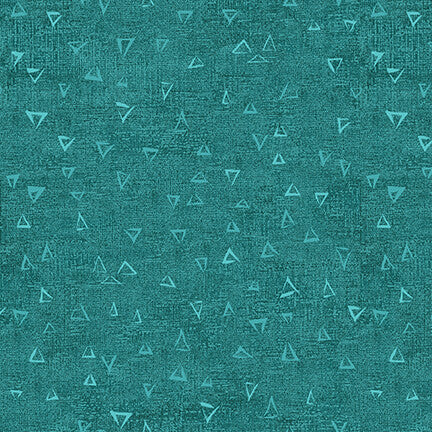 Stof - Basically - 4512-849 Dark Aqua - Floating Triangles