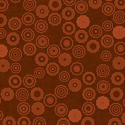 Stof - Basically -  4512-851 - Brown Geo Circles