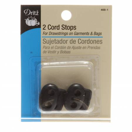 Dritz Cord Stops Black Plastic 2 count