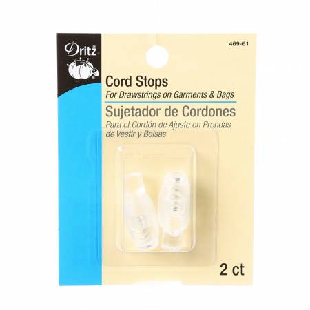 Dritz Cord Stops Transparent Plastic 2 count