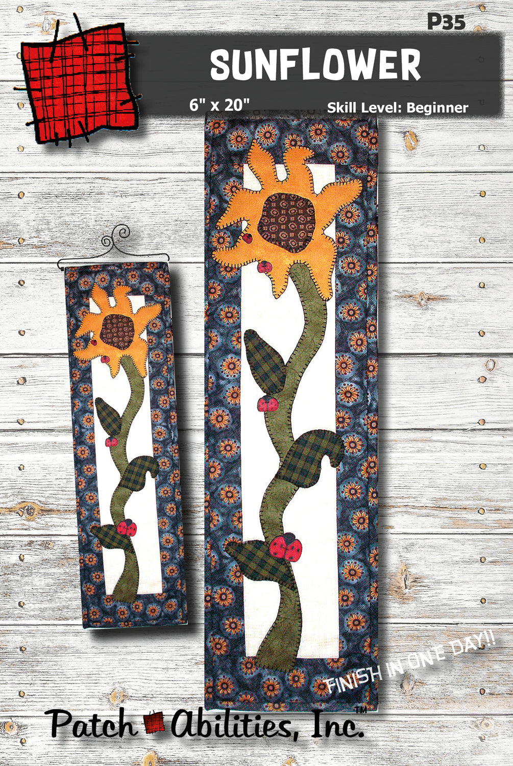 Patch Abilities - P35 Sunflower - Quilted Wall Hanging