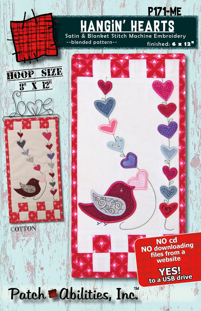 Patch Abilities - P171- Hangin' Hearts (Machine Embroidery)