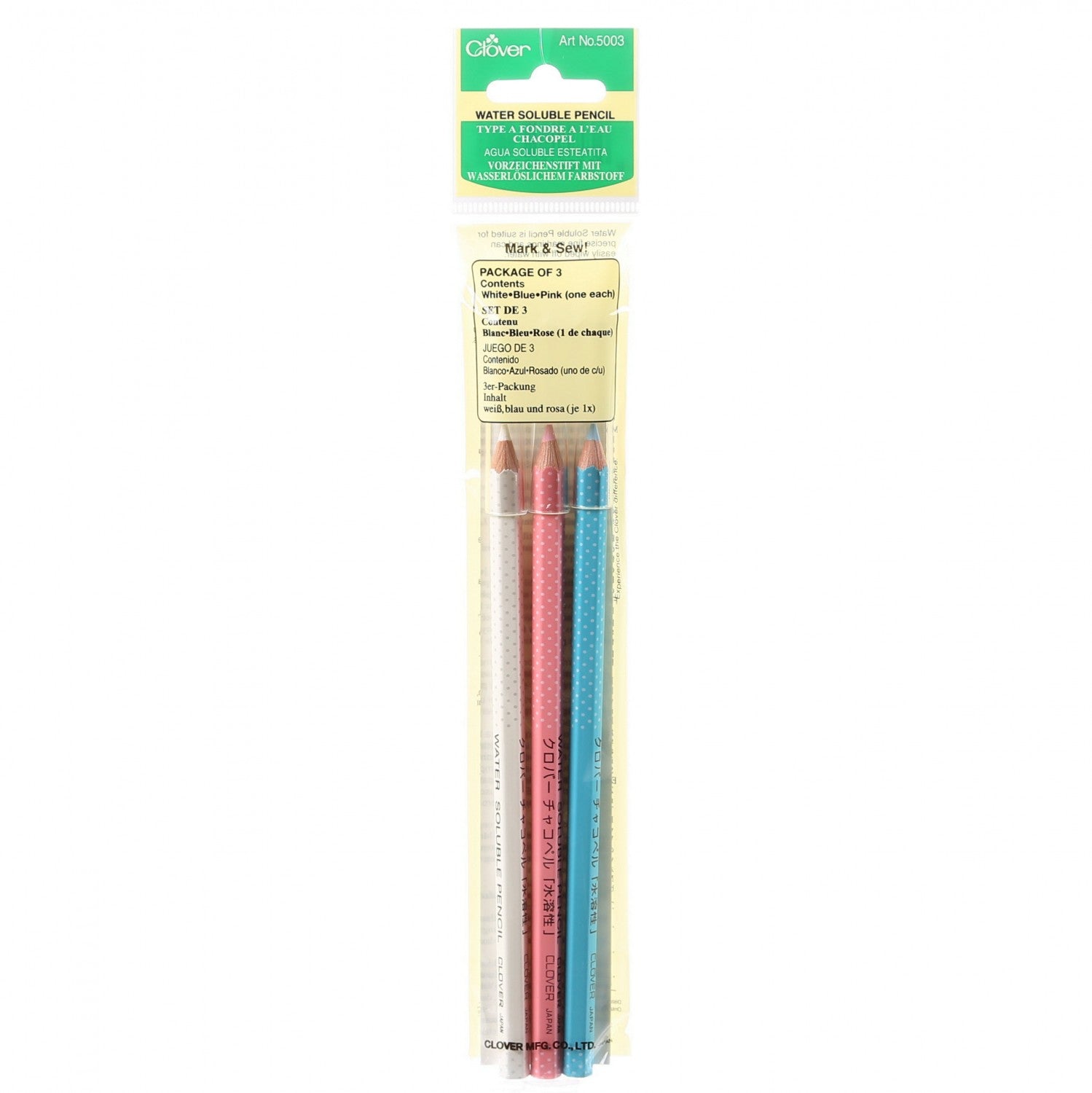 CLOVER 5003 - Water Soluble Pencil - 3 pack