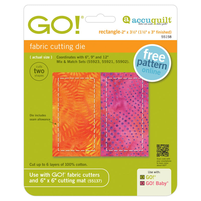 GO! Rectangle-2" x 3 1/2" (1 1/2" x 3"
Finished)