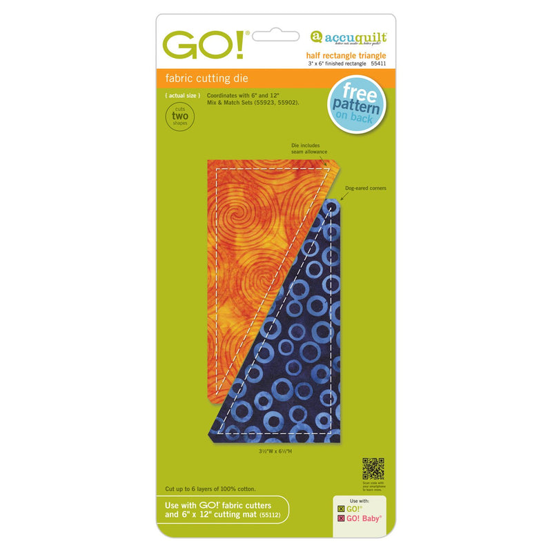 GO! Half Rectangle Triangle-3" x 6" 
Finished Rectangle