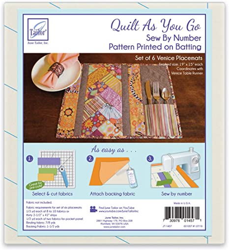 JUNE TAILOR Quilt as you Go Placemat - Venice Pattern