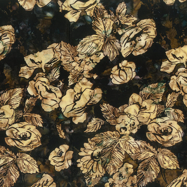 Banyan Batiks - Flower Petals - Large Floral Soot - 80760-98