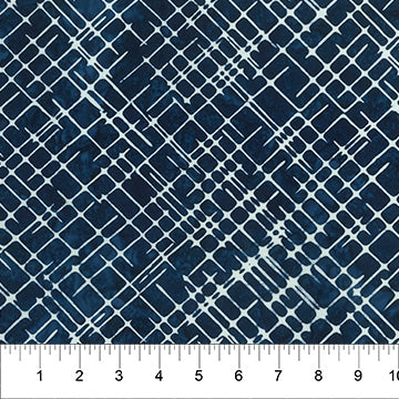 Banyan Batiks - Flower Petals - Cross Hatch Navy - 80763-49