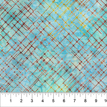 Banyan Batiks - Flower Petals - Cross Hatch Blue - 80763-61