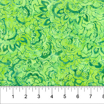 Banyan Batiks - Bamboo Pavilion - Lime Green Floral - 80772-71