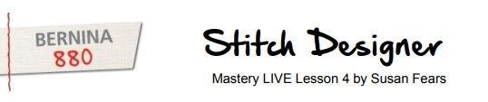 Bernina 880 Workbook More Stitches Stitch Designer Mastery Class 4