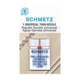 SCHMETZ #1723  Twin Needle Carded - 80/12 - 2.5mm - 1 Piece