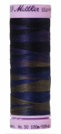 Mettler Silk-Finish 50wt Variegated Cotton Thread 109yd/100M Deep Night