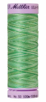 Mettler Silk-Finish 50wt Variegated Cotton Thread 109yd/100M Minty
