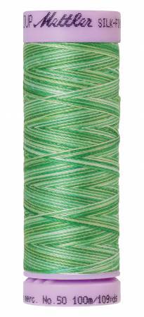 Mettler Silk-Finish 50wt Variegated Cotton Thread 109yd/100M Minty