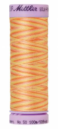 Mettler Silk-Finish 50wt Variegated Cotton Thread 109yd/100M Morning Glow