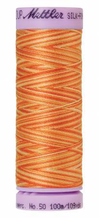 Mettler Silk-Finish 50wt Variegated Cotton Thread 109yd/100M Rust Ombre