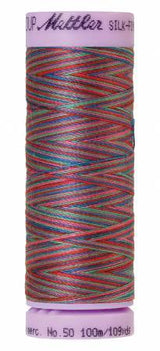 Mettler Silk-Finish 50wt Variegated Cotton Thread 109yd/100M Techno Brights