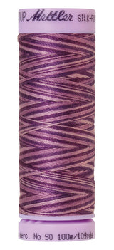 Mettler Silk-Finish 50wt Variegated Cotton Thread 109yd/100M Lilac Bouquet