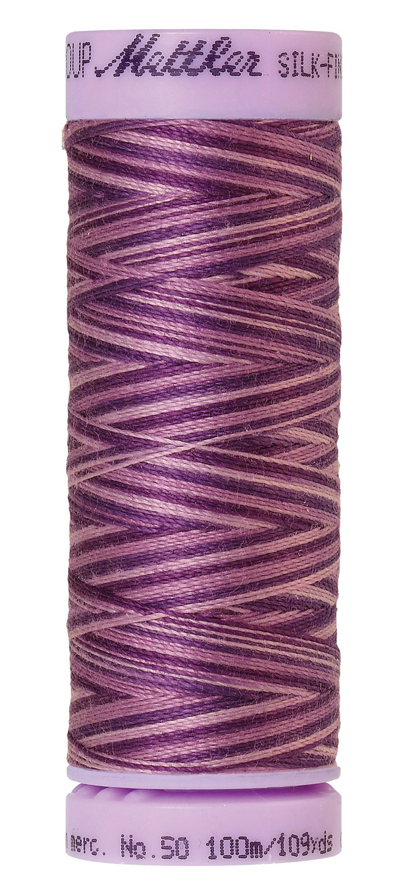 Mettler Silk-Finish 50wt Variegated Cotton Thread 109yd/100M Lilac Bouquet