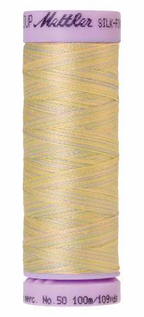 Mettler Silk-Finish 50wt Variegated Cotton Thread 109yd/100M Palest Pastels