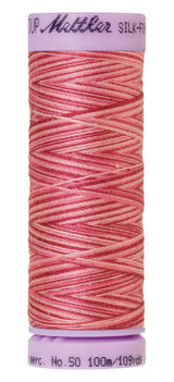 Mettler Silk-Finish 50wt Variegated Cotton Thread 109yd/100M Cranberry Crush