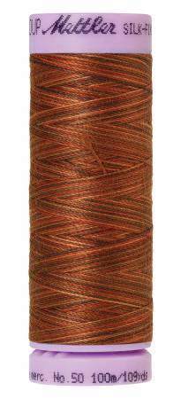Mettler Silk-Finish 50wt Variegated Cotton Thread 109yd/100M Chocolatte