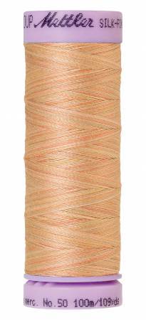Mettler Silk-Finish 50wt Variegated Cotton Thread 109yd/100M Coral Sands