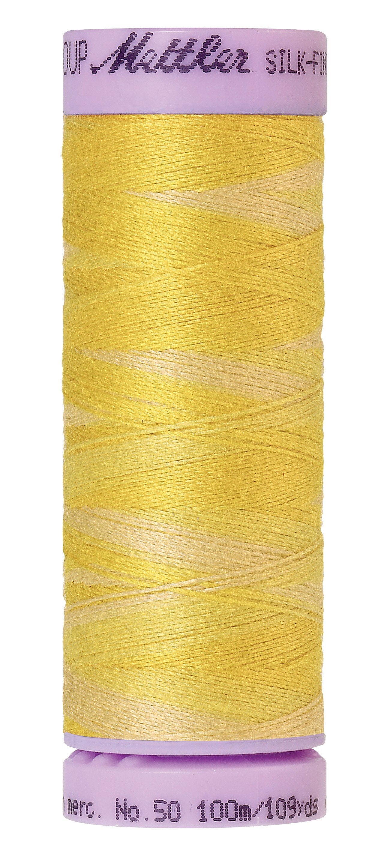 Mettler Silk-Finish 50wt Variegated Cotton Thread 109yd/100M Canary Yellow