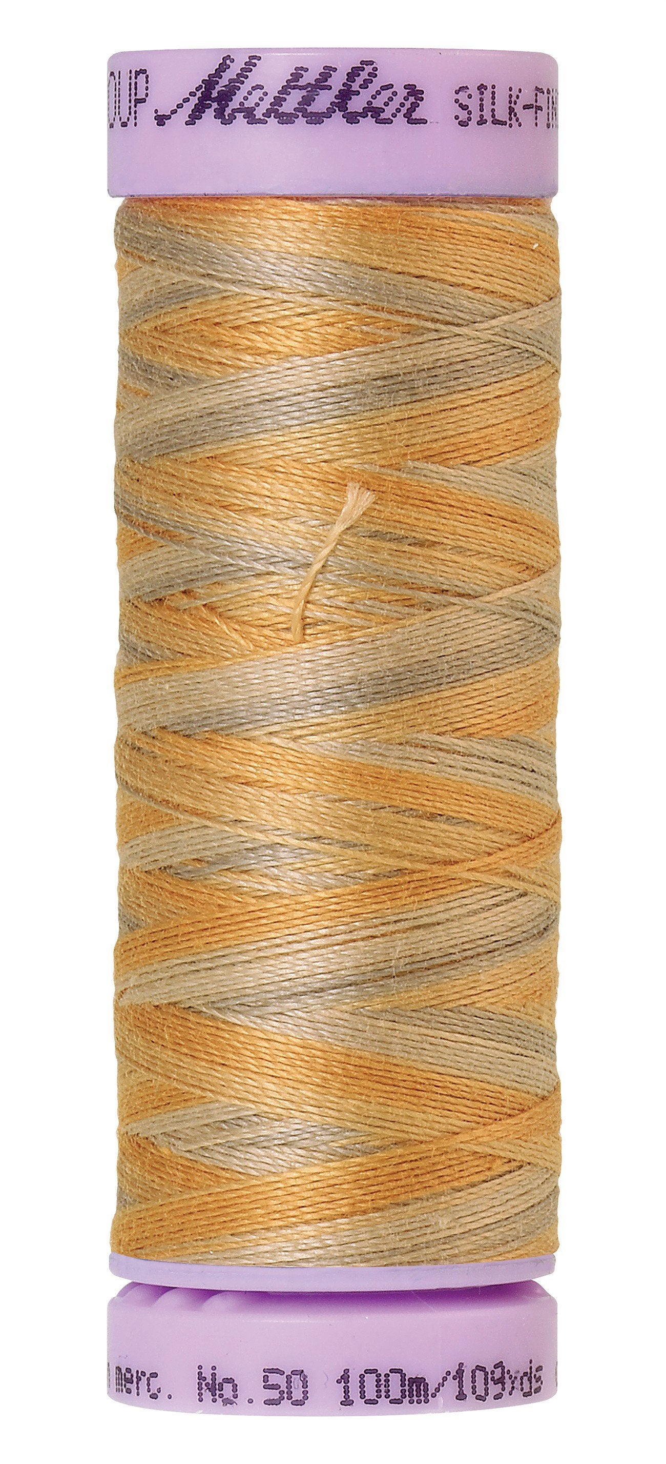 Mettler Silk-Finish 50wt Variegated Cotton Thread 109yd/100M Natural Stone