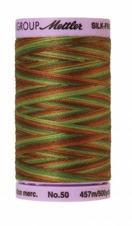 Mettler  Silk-Finish 50wt Variegated Cotton Thread 500yd/457M Forest Land