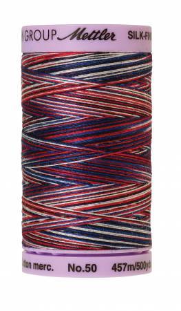 Mettler  Silk-Finish 50wt Variegated Cotton Thread 500yd/457M Patriotic