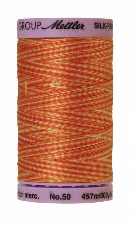 Mettler  Silk-Finish 50wt Variegated Cotton Thread 500yd/457M Rust Ombre