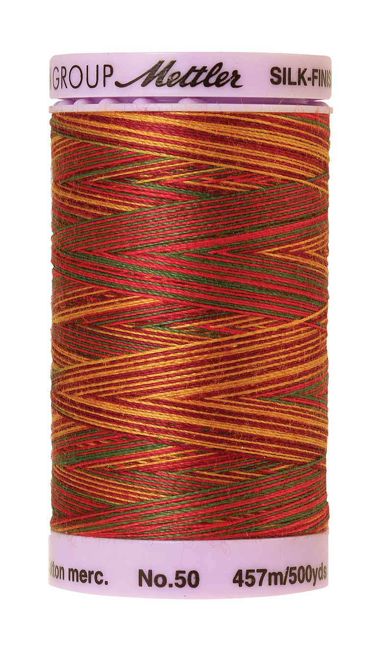 Mettler  Silk-Finish 50wt Variegated Cotton Thread 500yd/457M Poppy Garden