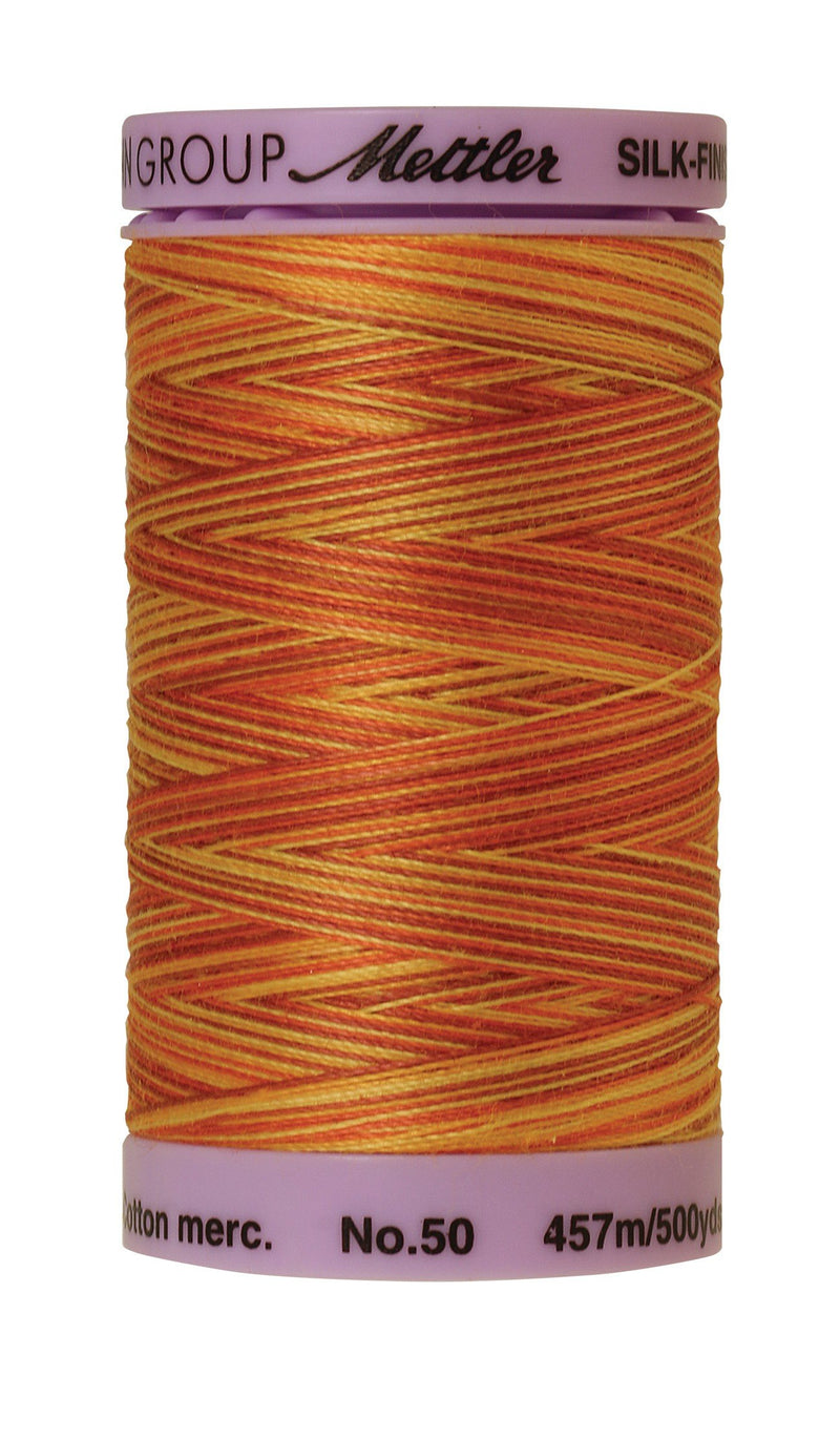 Mettler  Silk-Finish 50wt Variegated Cotton Thread 500yd/457M Falling Leaves