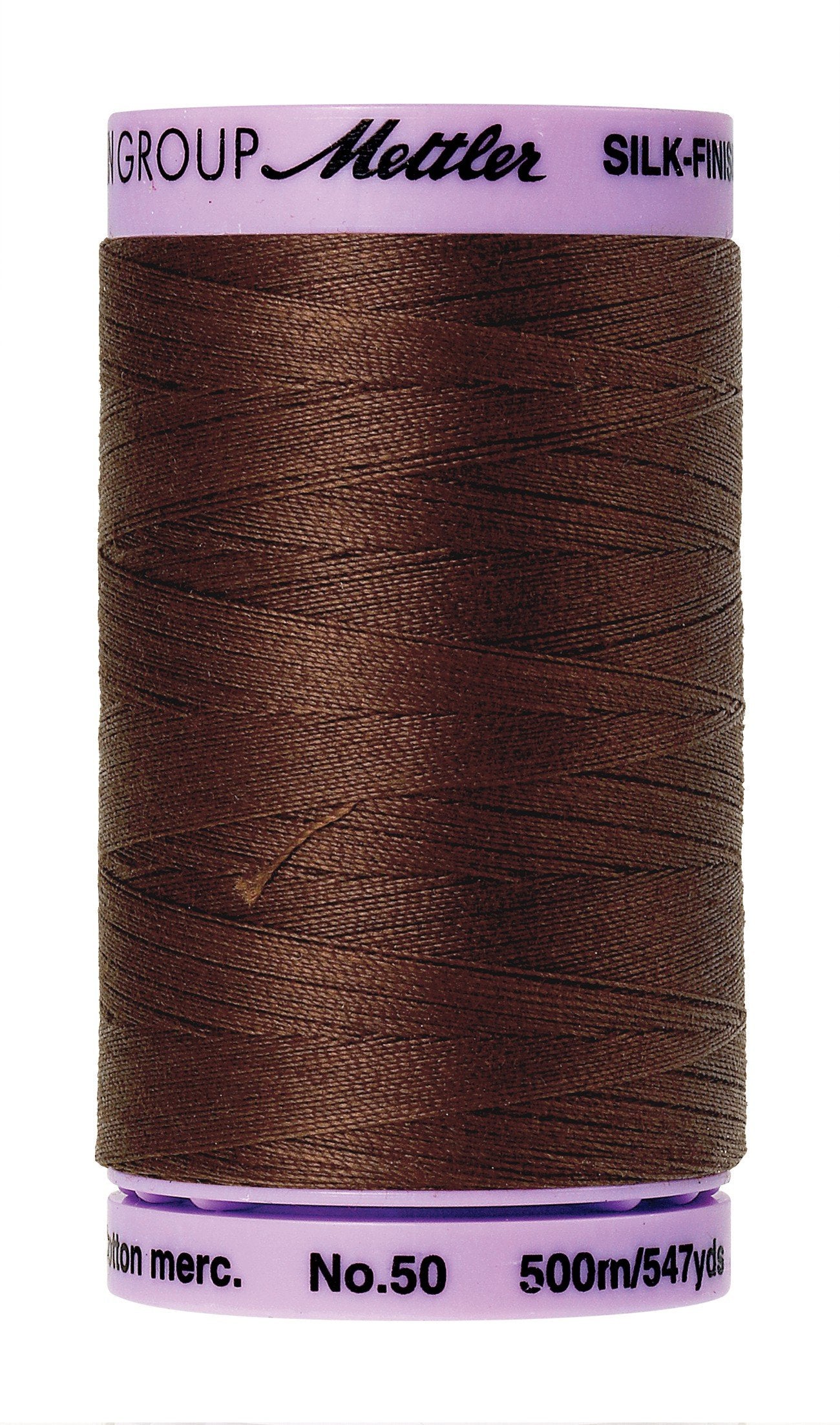 Mettler  Silk-Finish 50wt Solid Cotton Thread 547yd/500M Friar Brown