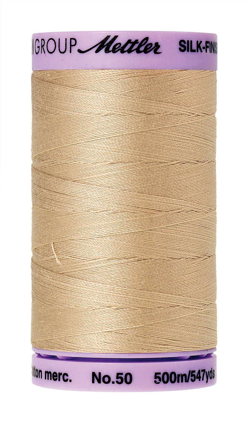Mettler Silk-Finish 50wt Solid Cotton Thread 547yd/500M Oat Flakes
