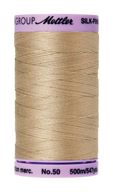 Mettler  Silk-Finish 50wt Solid Cotton Thread 547yd/500M Straw