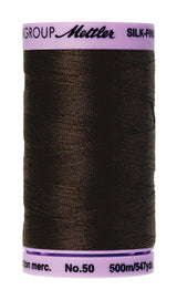 Mettler Silk-Finish 50wt Solid Cotton Thread 547yd/500M Very Dark Brown
