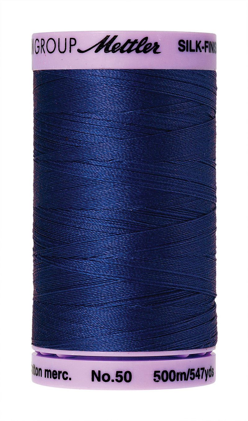 Mettler  Silk-Finish 50wt Solid Cotton Thread 547yd/500M Royal Blue