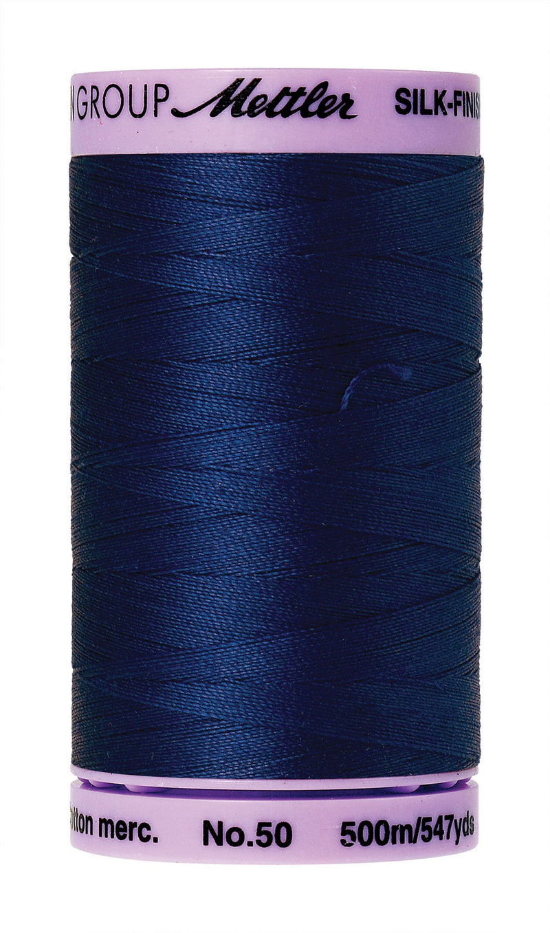 Mettler  Silk-Finish 50wt Solid Cotton Thread 547yd/500M Imperial Blue