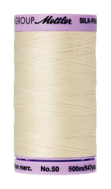 Mettler  Silk-Finish 50wt Solid Cotton Thread 547yd/500M Antique White