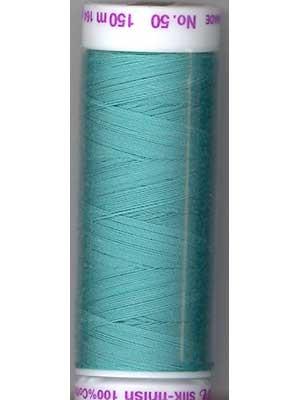 Mettler Silk-finish 50wt Solid Cotton Thread 164yd/150m Blue Curacao