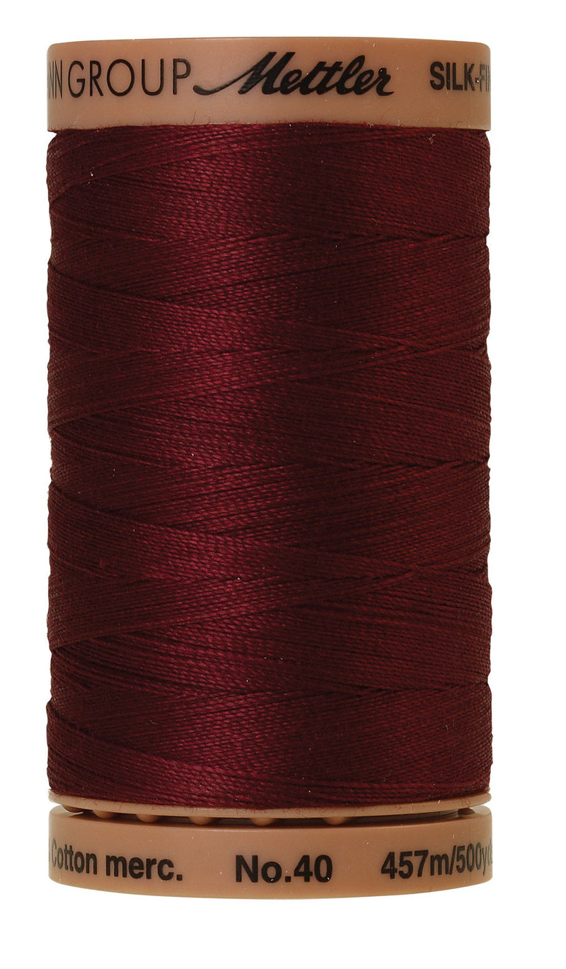 Mettler  Silk-Finish 40wt Solid Cotton Thread 500yd/457M Bordeaux