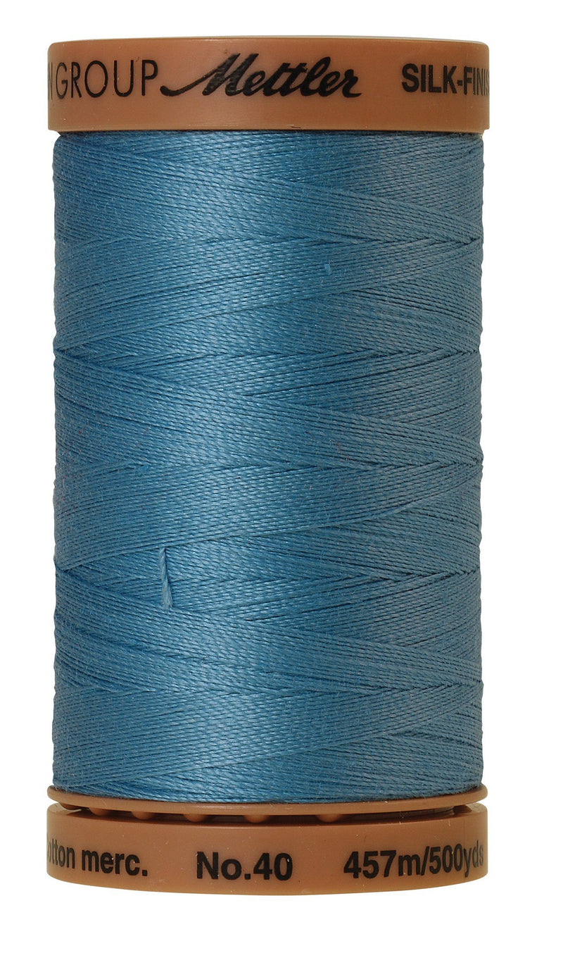 Mettler  Silk-Finish 40wt Solid Cotton Thread 500yd/457M Reef Blue