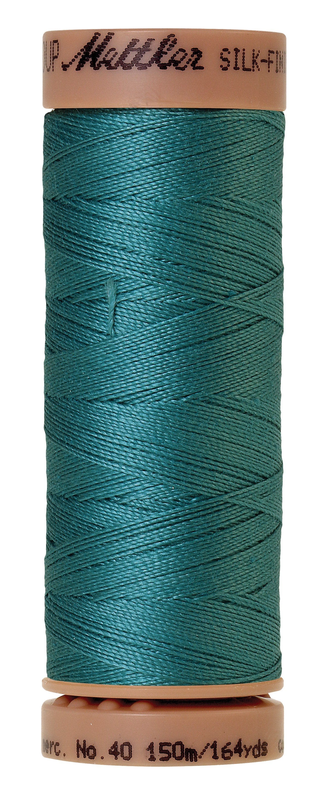 Mettler Silk-Finish 40wt Solid Cotton Thread 164yd/150M Blue-green Opal