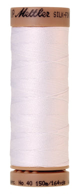 Mettler Silk-Finish - White - 40wt Solid Cotton Thread 164yd/150m