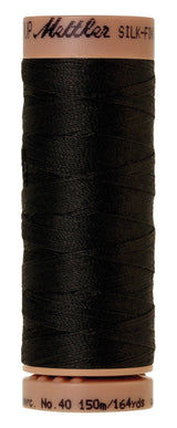 Mettler Silk-Finish - Black - 40wt Solid Cotton Thread 164yd/150m