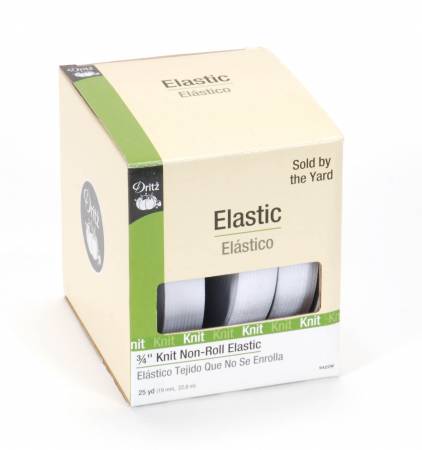 Elastic White Non-Roll Knit Elastic 3/4in