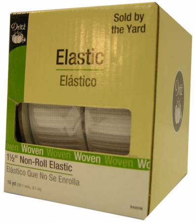 White Non-Roll Elastic 1-1/2in